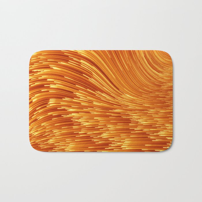 Abstract 3D visualization of a geometric low-poly golden surface. 3d ing illustration. Sci-fi creative futuristic background.  Bath Mat