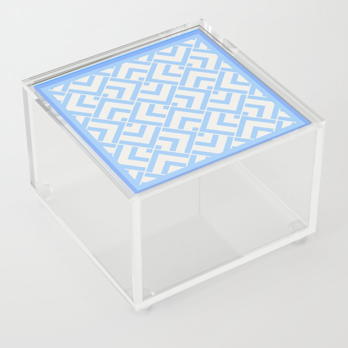Blue summer geometric pattern pillow Acrylic Box