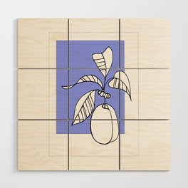  Contour drawing of a plum. Wood Wall Art