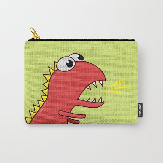 Cute Cartoon Dinosaur With Fire Breath Carry-All Pouch