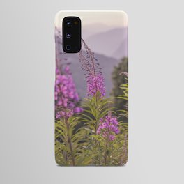 Pink summer flowers in the french mountains art print - sunset nature and travel photography Android Case