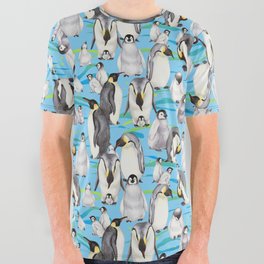 Joyful Penguins family - blue All Over Graphic Tee