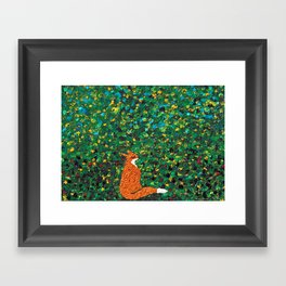 Blackberry Fox Painting Framed Art Print