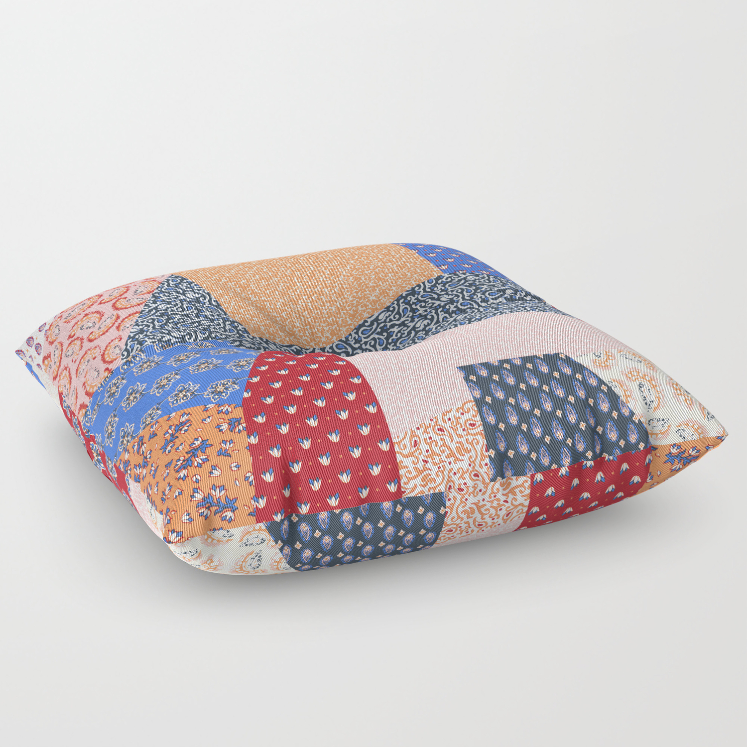 Patchwork Boho Floor Pillow By Automaticbizooty Society6