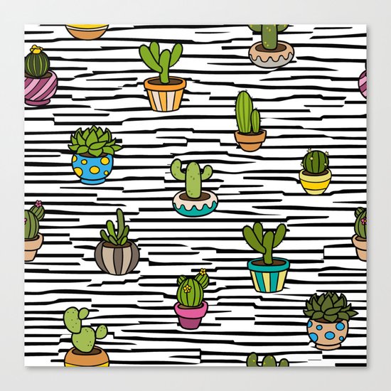 Cacti Pattern Canvas Print