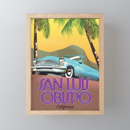 San Luis Obispo California Travel poster Framed Mini Art Print
