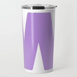W (Lavender & White Letter) Travel Mug