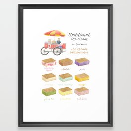 Singapore Traditional Ice Cream Watercolor Framed Art Print | Watercolour, Illustration, Food, Sg, Foodart, Singaporefood, Aquarelle, Singapore, Sgfood, Icecream 