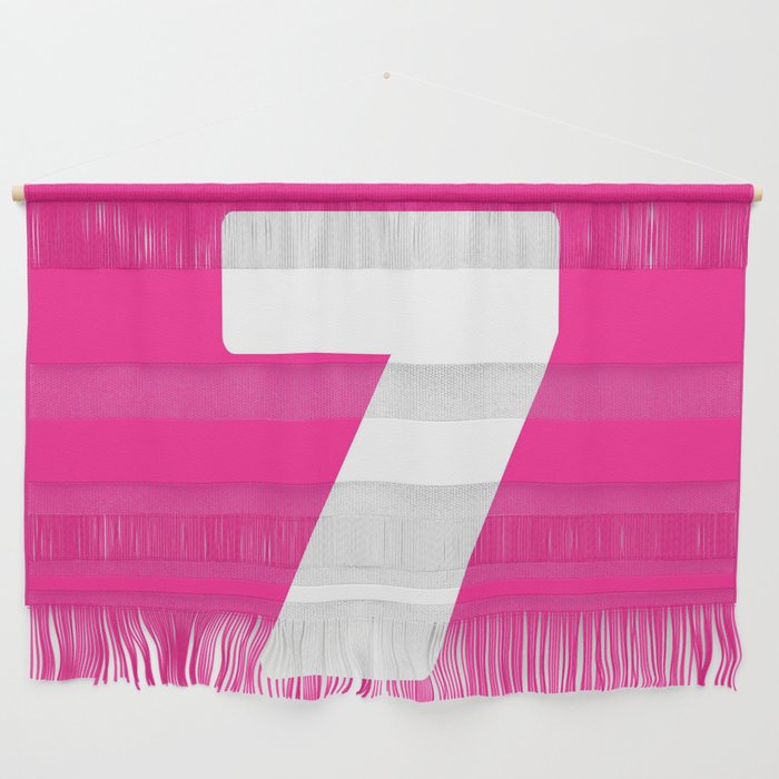 7 (White & Dark Pink Number) Wall Hanging