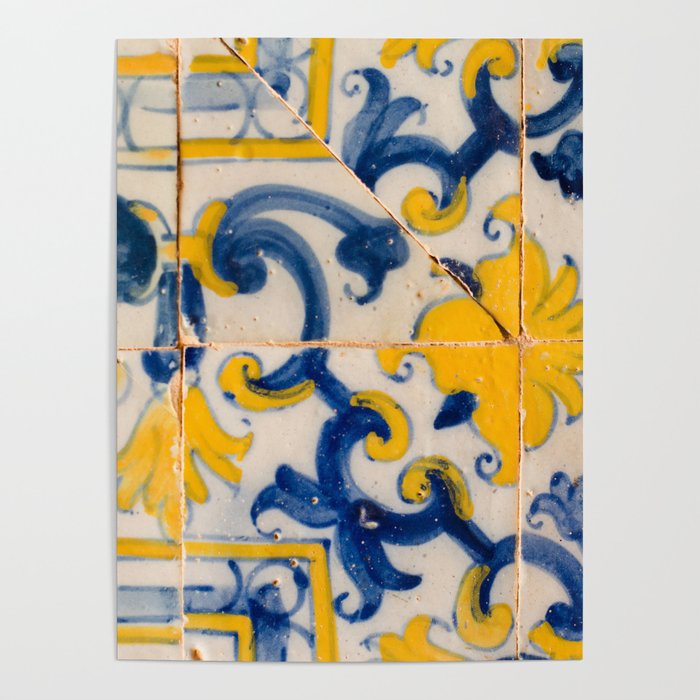 Portuguese azulejos, city of Ericeira Poster