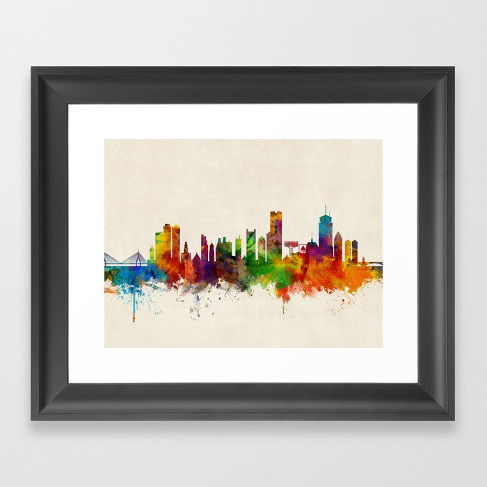 Boston Massachusetts Skyline Framed Art Print
