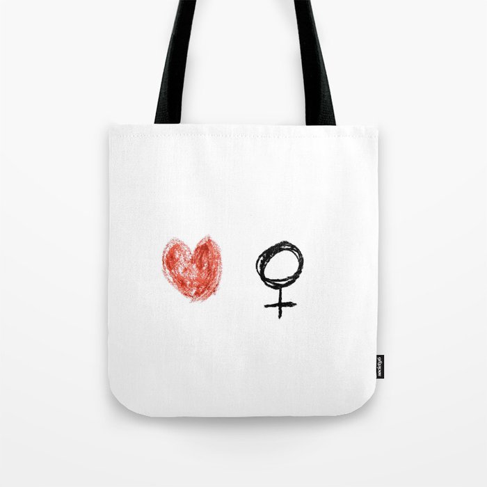 symbol of woman with a heart 1 Tote Bag
