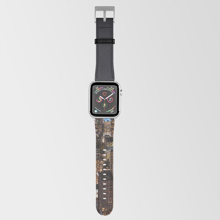 New York City Full Moon | NYC Skyline at Night | Photography and Collage Apple Watch Band