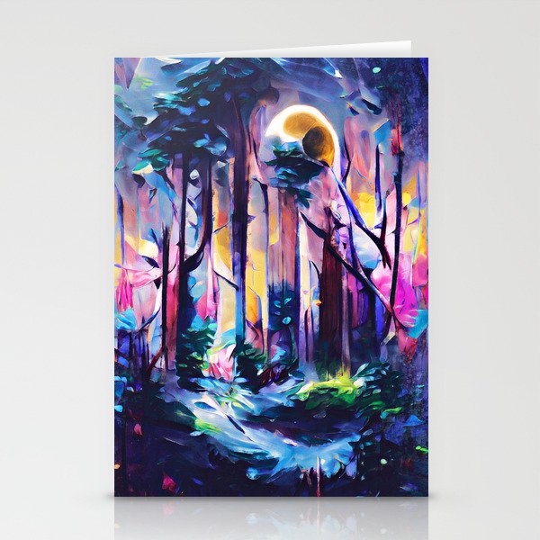 Walking under the Moonlight Stationery Cards