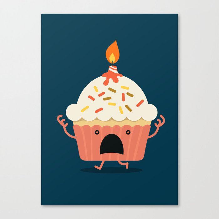 Cupcake on fire Canvas Print