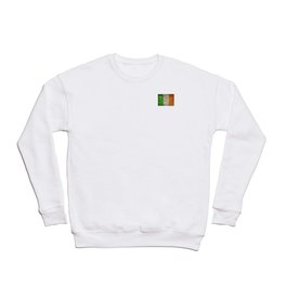 Ireland flag on a brick wall Crewneck Sweatshirt