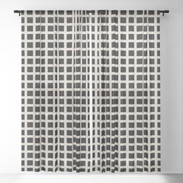 Grid Pattern 313 Black and Linen Sheer Curtain