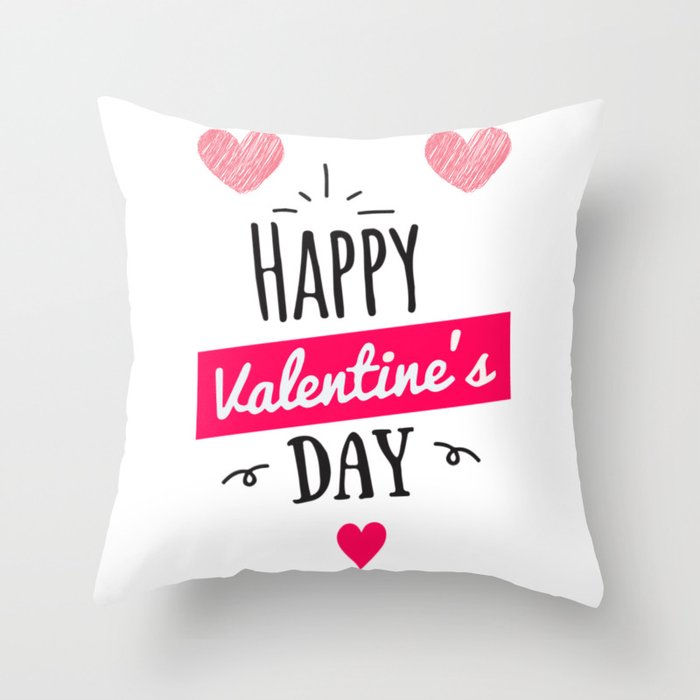 Happy Valentine's Day Throw Pillow