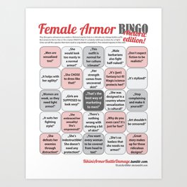 Female Armor Rhetoric Bingo Art Print