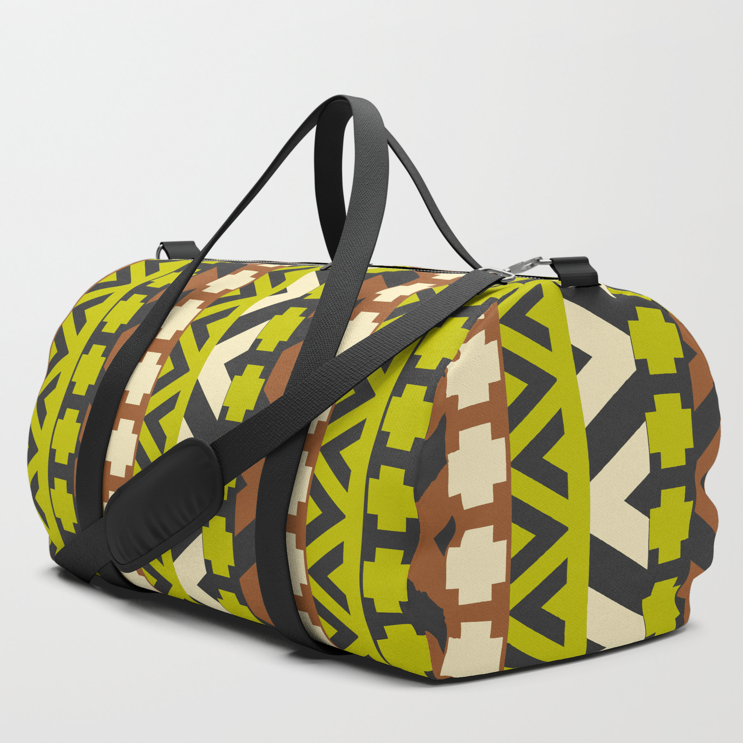 neon green duffle bag