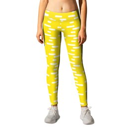 Pattern 03 with Blazing Yellow Color Background Leggings | Digital, Yellow, Pattern, Painting, Blazingyellow, Motif, Short, Pop Art, Line 