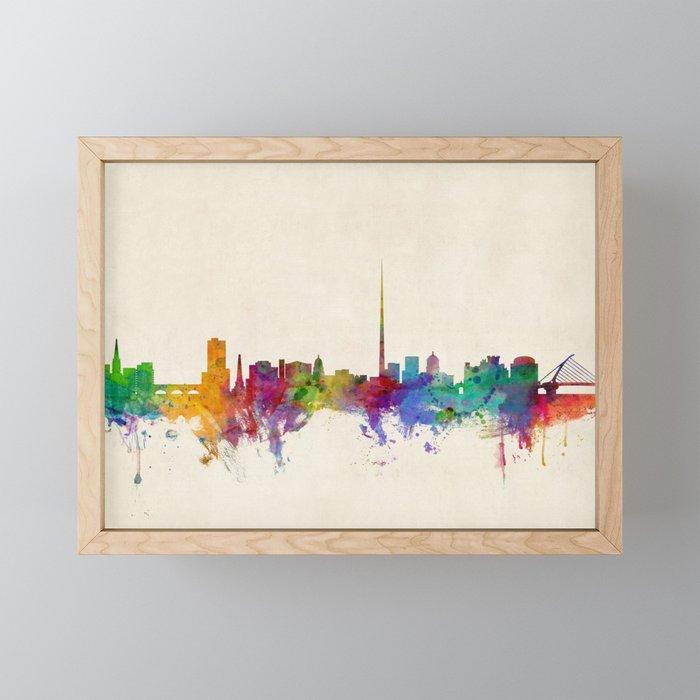 Dublin Ireland Skyline Cityscape Framed Mini Art Print