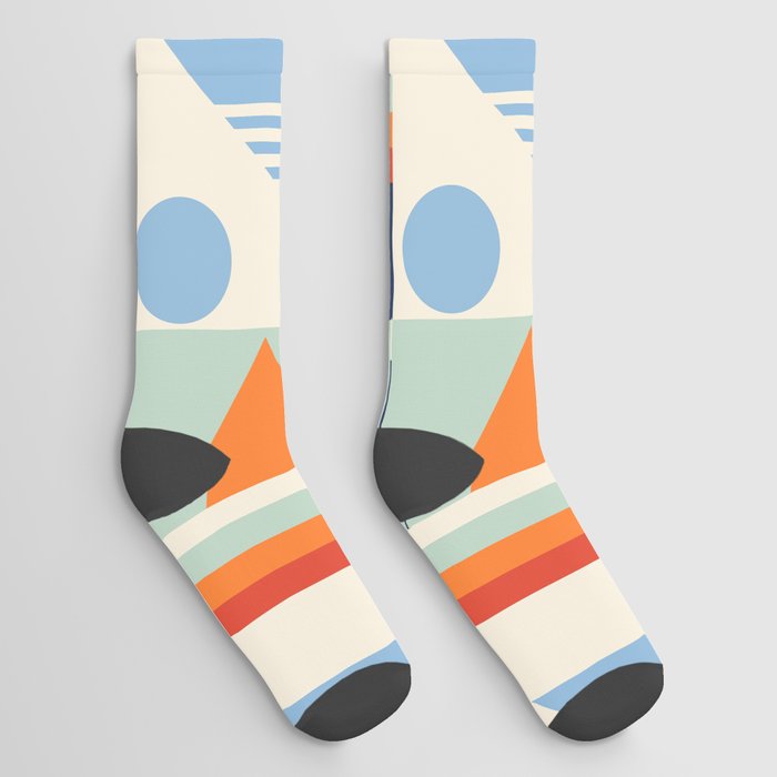 Color Block Mountainscape Socks