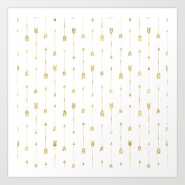 White And Gold Glitter Arrow Pattern Art Print | Pop Art, Pattern, Goldglitter, Graphicdesign, Goldandwhite, Goldarrows, Chic, Modern, Digital, Arrows 