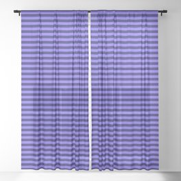 [ Thumbnail: Medium Slate Blue & Midnight Blue Pattern of Stripes Sheer Curtain ]