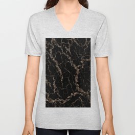 Cracked Space Lava - Glitter Brown V Neck T Shirt