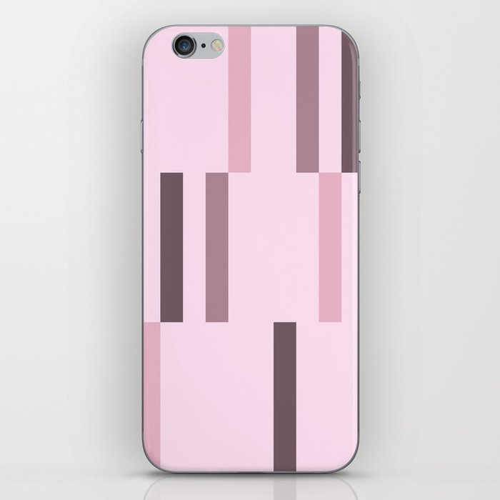 Retro Abstract Art Lines Light Pink iPhone Skin