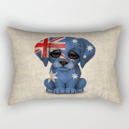 Cute Puppy Dog with flag of Australia Rectangular Pillow