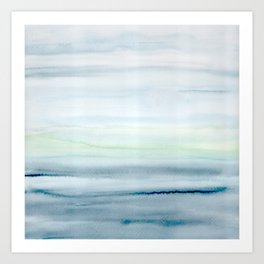  Blue Indigo Ombre Watercolor Abstract Painting  Art Print