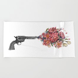 Flower gun Beach Towel