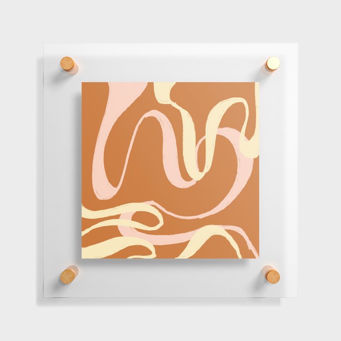 Retro Gold Waves Floating Acrylic Print