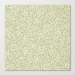 William Morris Vintage Mallow Apple Green Canvas Print