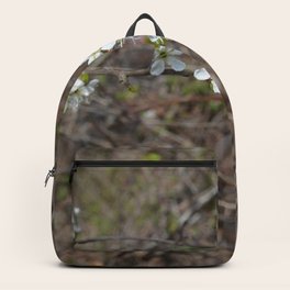 Blackthorn White Flowering Branch in Spring (Prunus Spinosa) Backpack