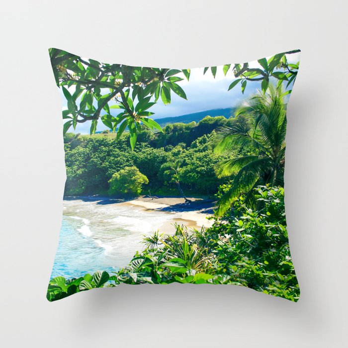 Hamoa Beach Hana Maui Hawaii Throw Pillow