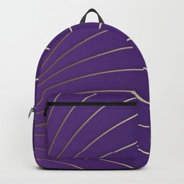 Golden Lines on Purple Gradient Background, Elegant Design Backpack