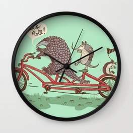 Rollin’ Pangolins Wall Clock