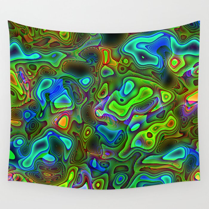 Funky neon liquid shapes Wall Tapestry