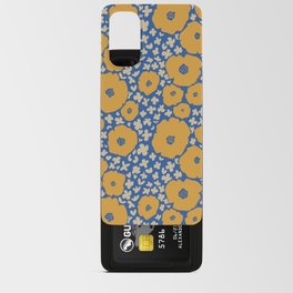Gold Blooms on Blue Android Card Case