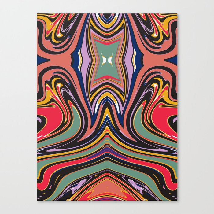 Symmetrical liquify abstract swirl 08 Canvas Print