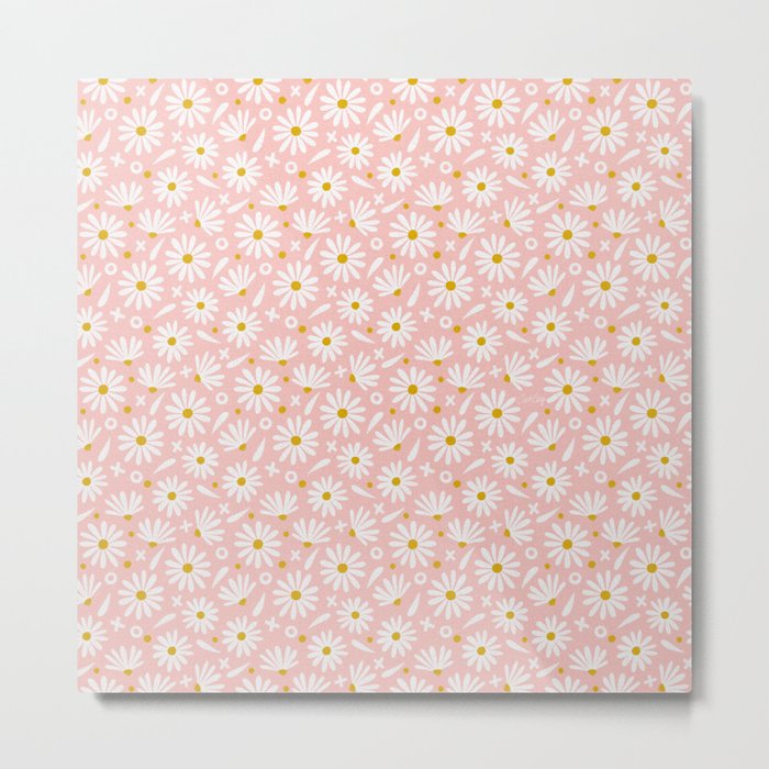 Daisies – Pink Metal Print