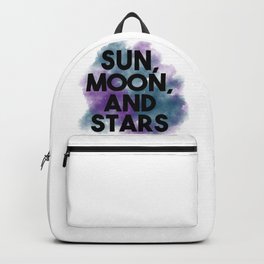 Sun, moon, and stars with watercolor background Backpack