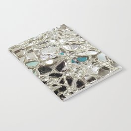 An Explosion of Sparkly Silver Glitter, Glass and Mirror Notebook