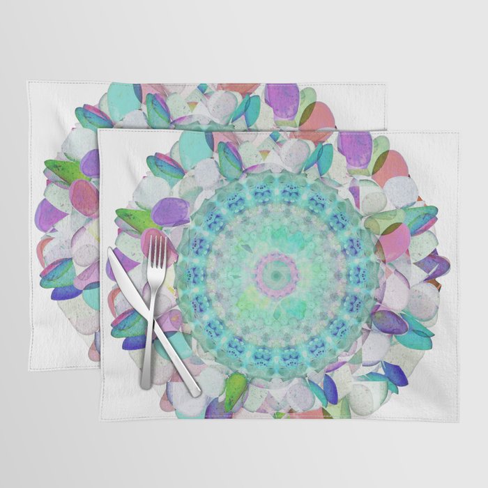 Colorful Flower Art Petal Mandala Placemat