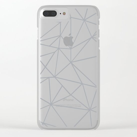 Ab Outline 2 Grey on White Clear iPhone Case