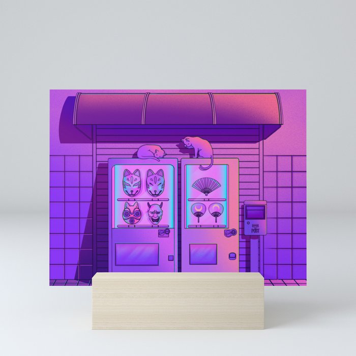 Neon Vending Machines Mini Art Print