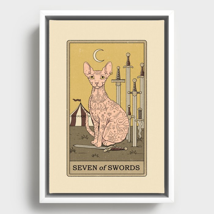 Seven of Swords Framed Canvas